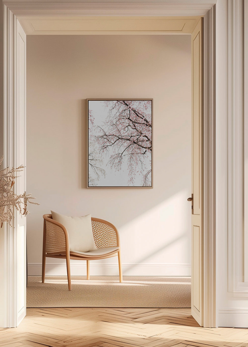Botanisk plakat · kirsebærblomster i kaskade