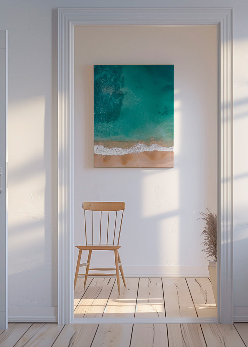 Landskabskunst: luftfoto af strand