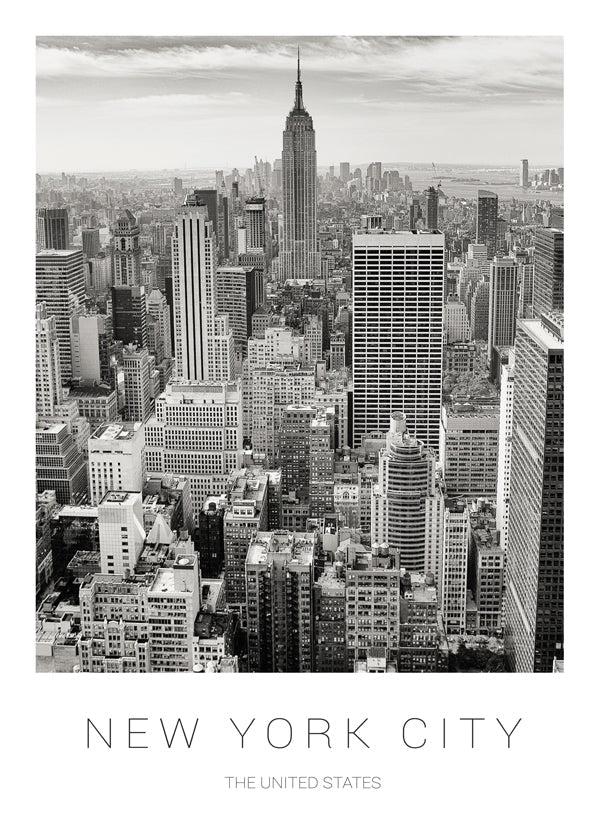 Byplakat: New York skyline i sort-hvid