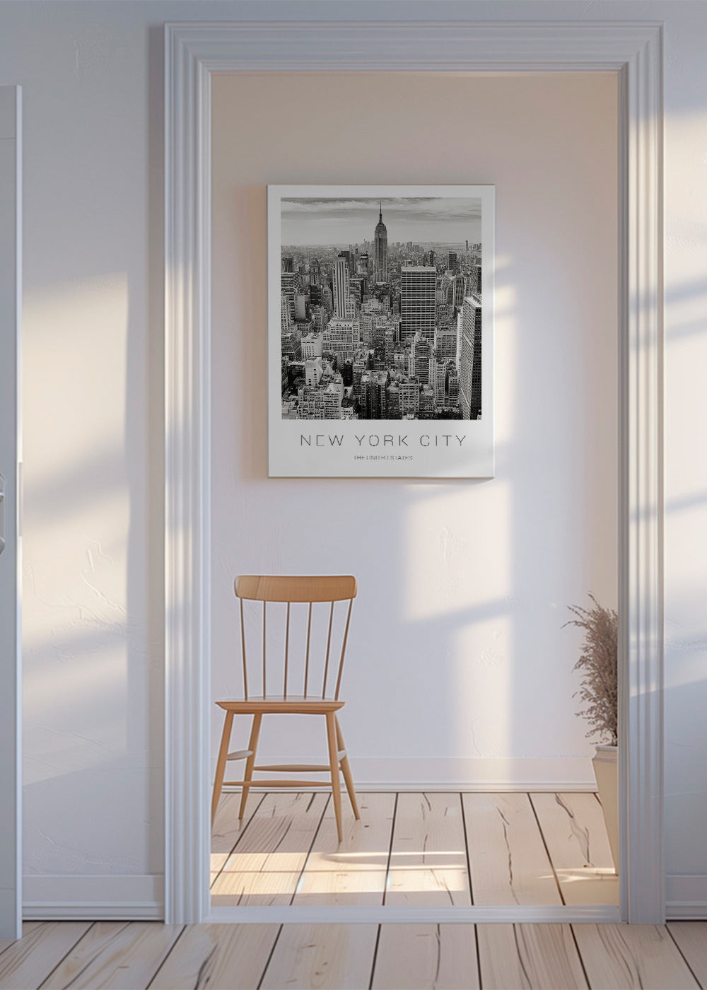 Byplakat: New York skyline i sort-hvid