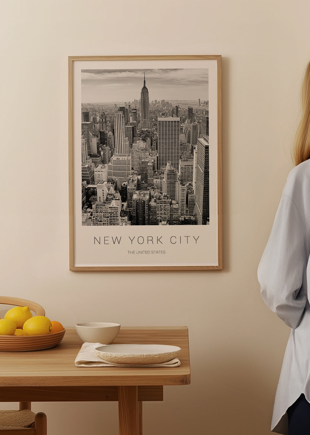 Byplakat: New York skyline i sort-hvid