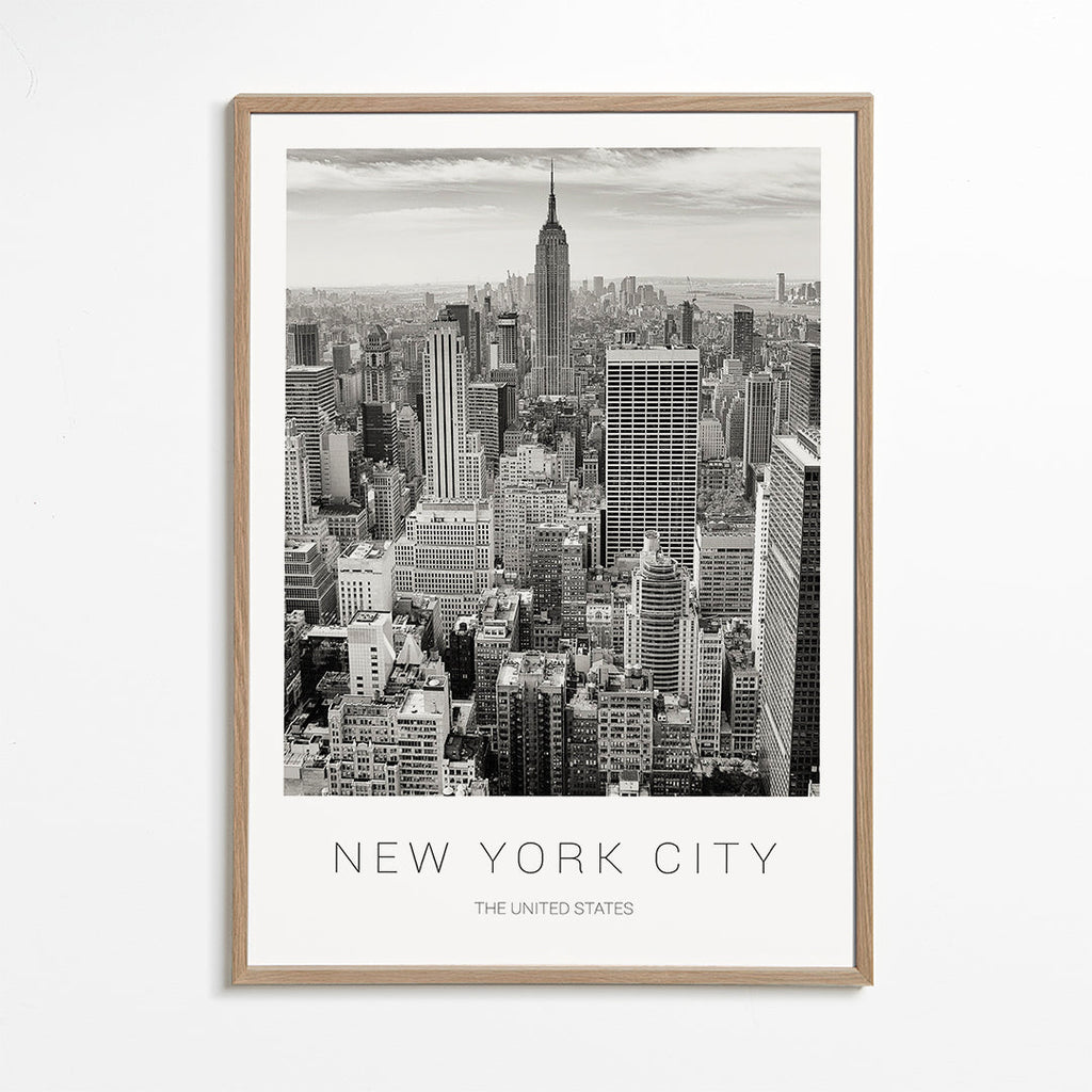 Byplakat: New York skyline i sort-hvid