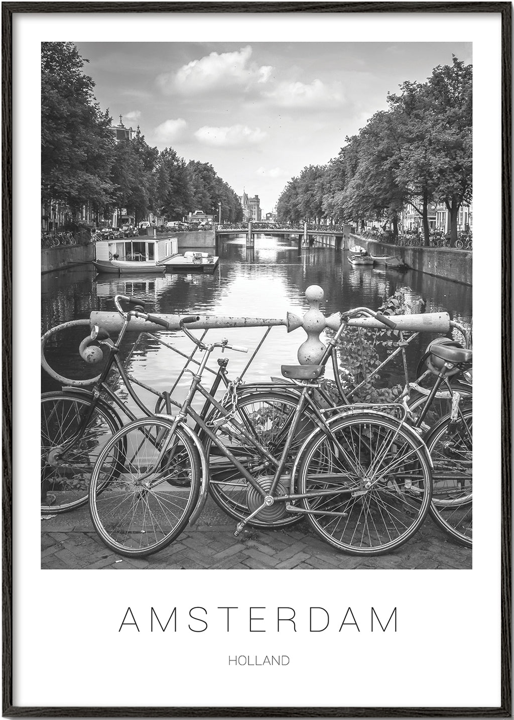 Byplakat Amsterdam sort-hvid