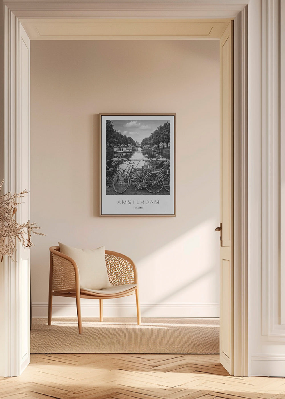 Byplakat Amsterdam sort-hvid