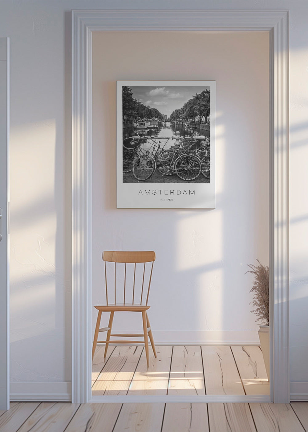 Byplakat Amsterdam sort-hvid