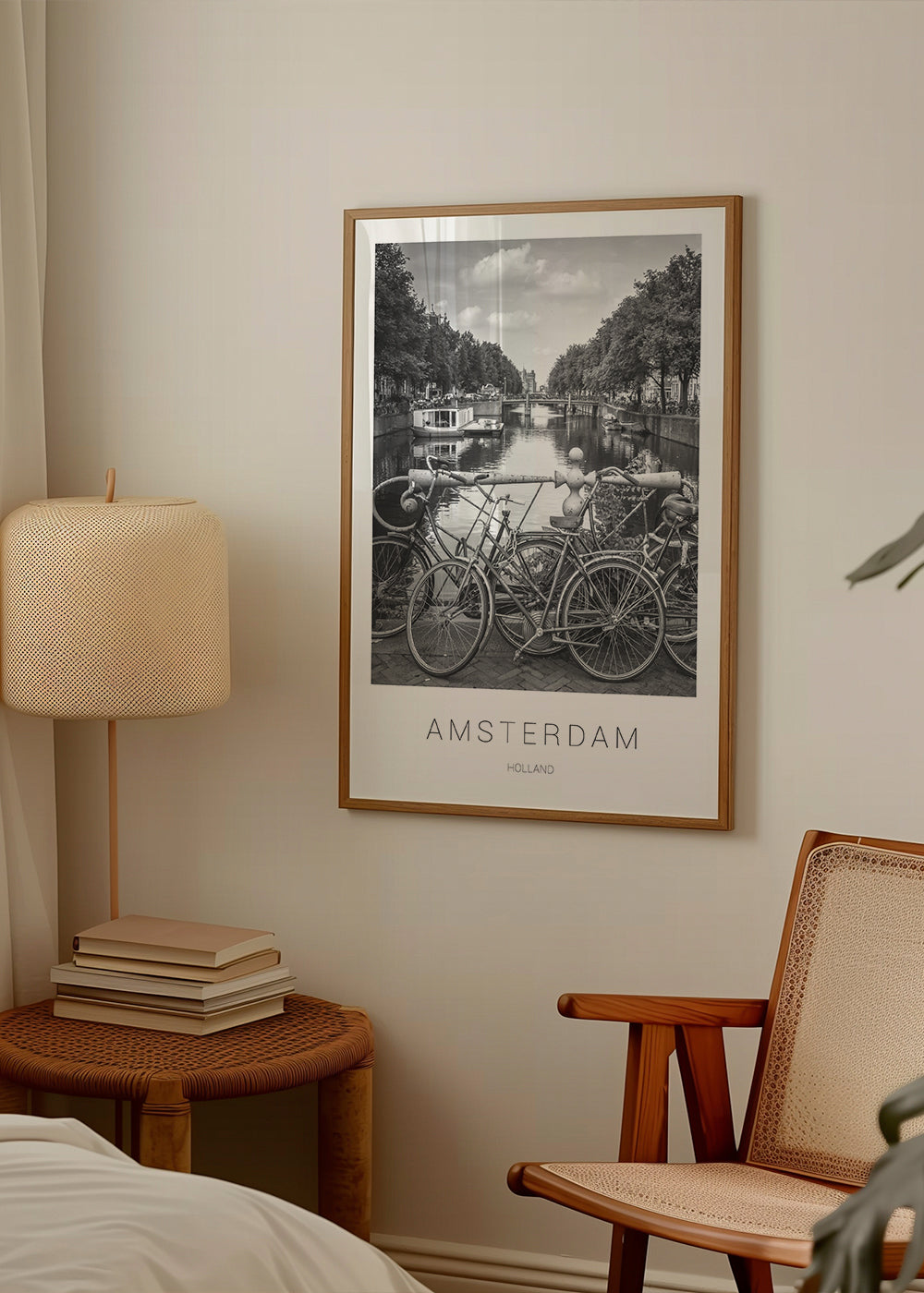 Byplakat Amsterdam sort-hvid