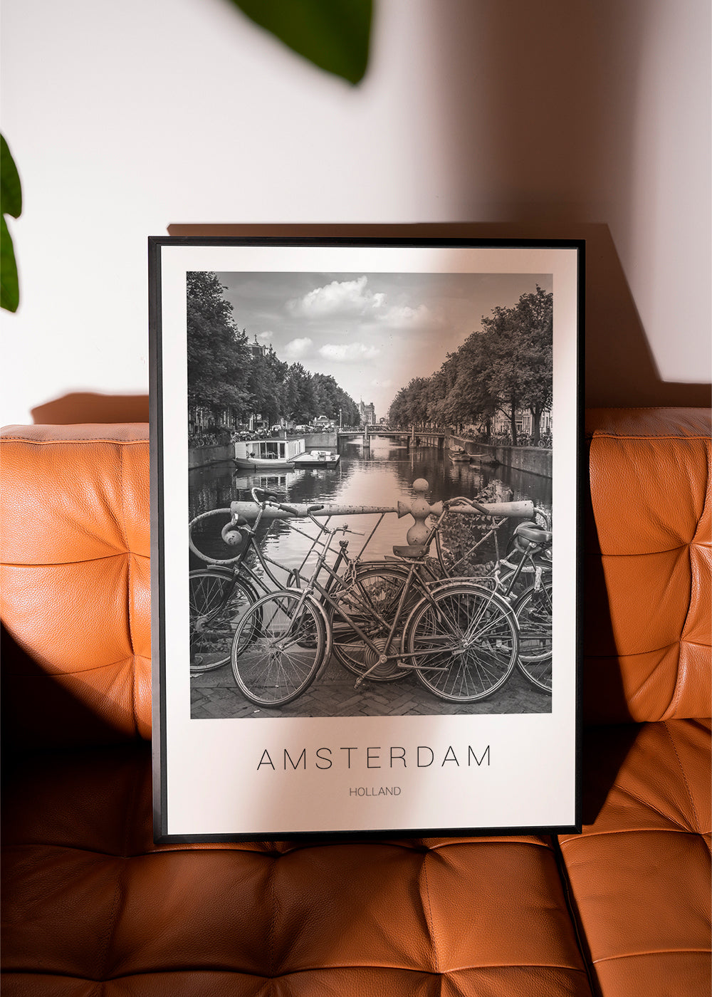 Byplakat Amsterdam sort-hvid
