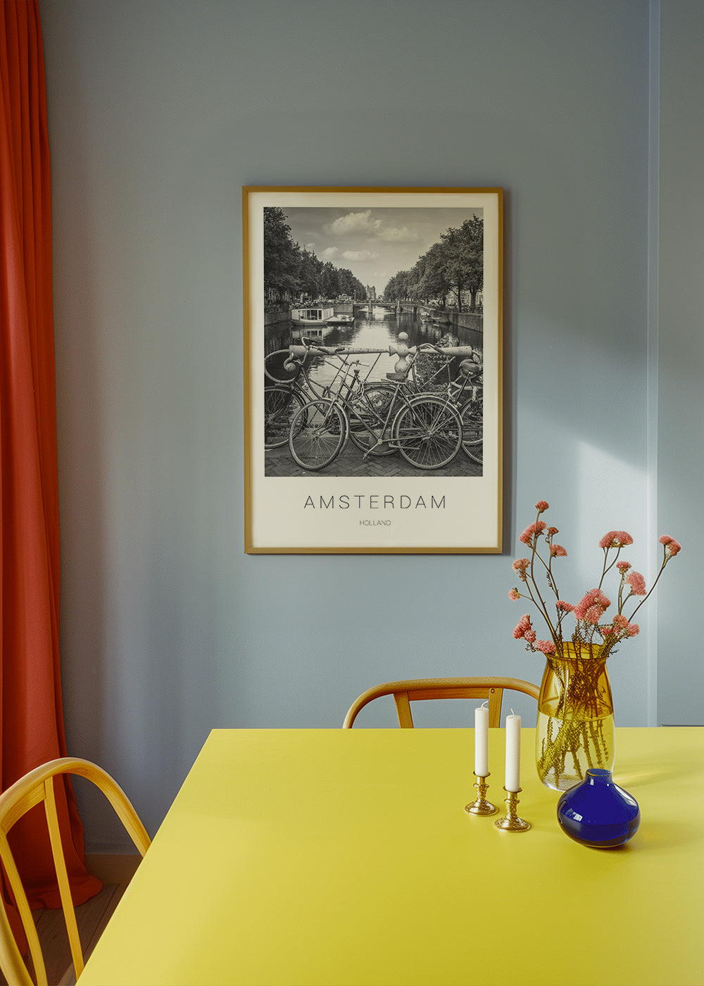 Byplakat Amsterdam sort-hvid