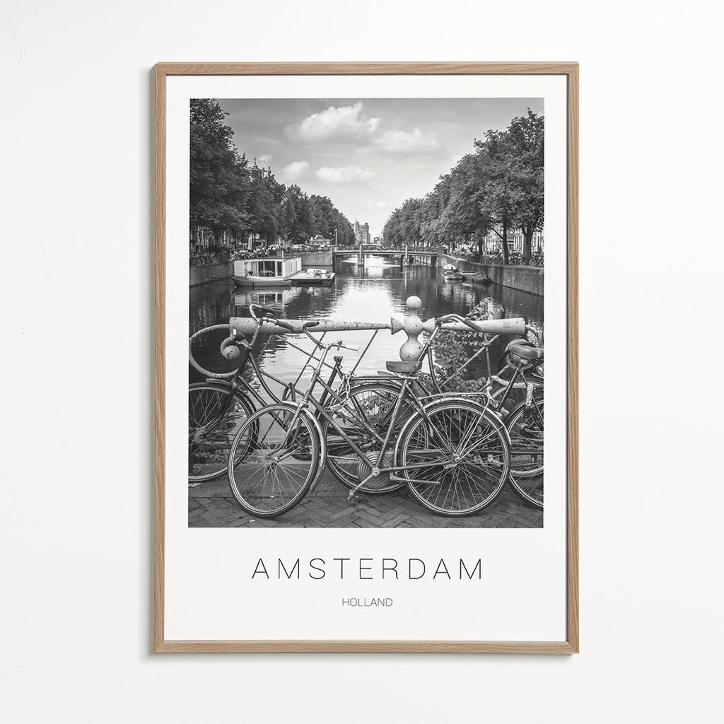 Byplakat Amsterdam sort-hvid