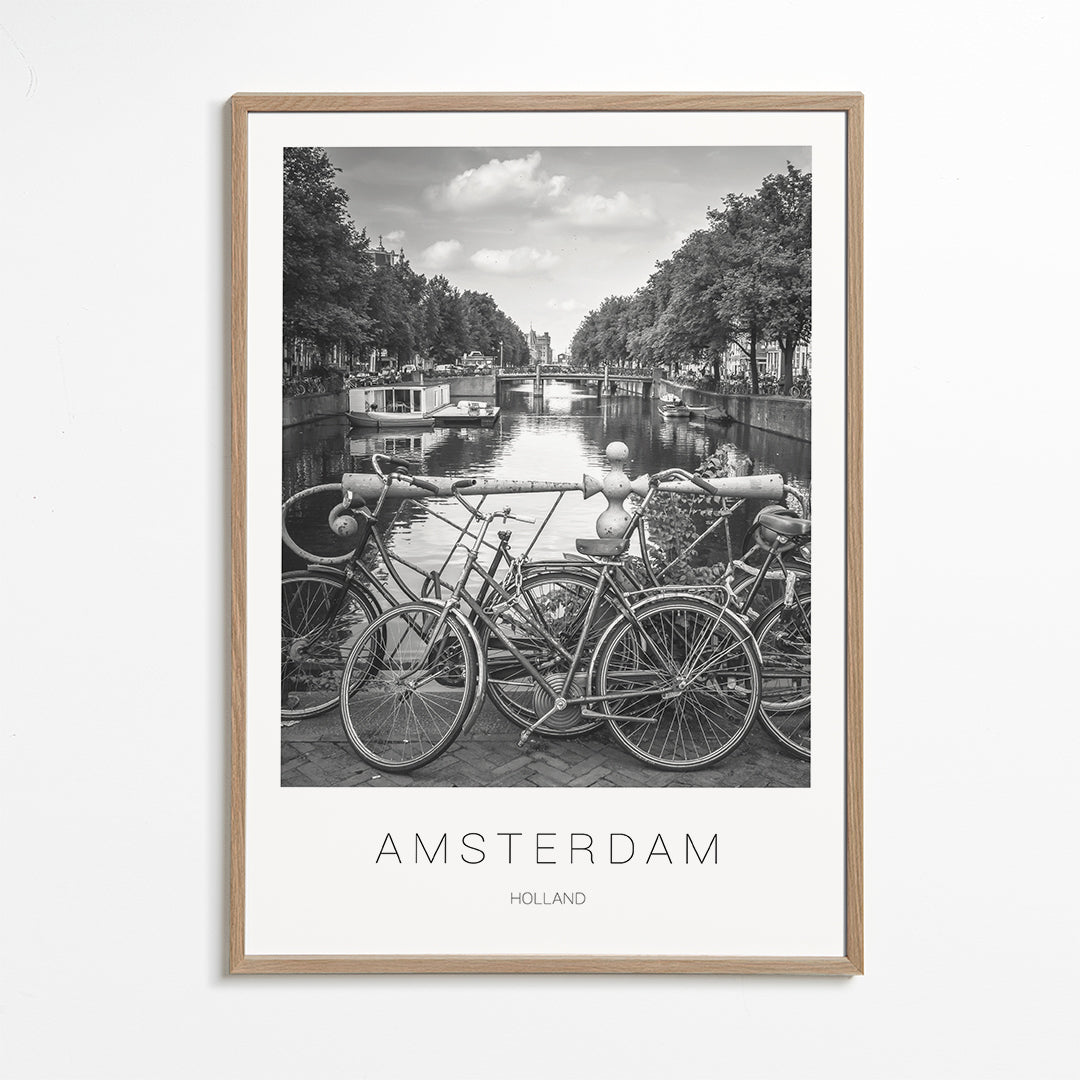 Byplakat Amsterdam sort-hvid
