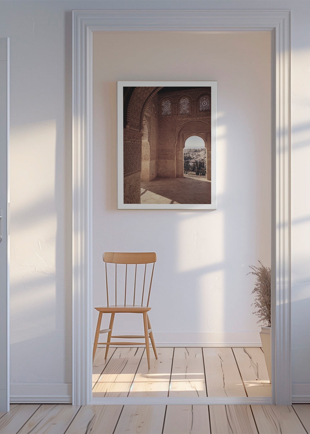 Køkkenkunst med moorisk bue i Alhambra
