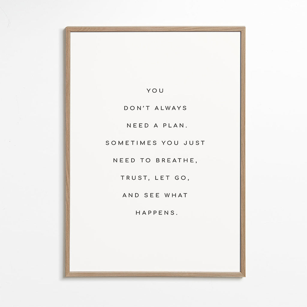 Minimalistisk plakat med typografisk citat
