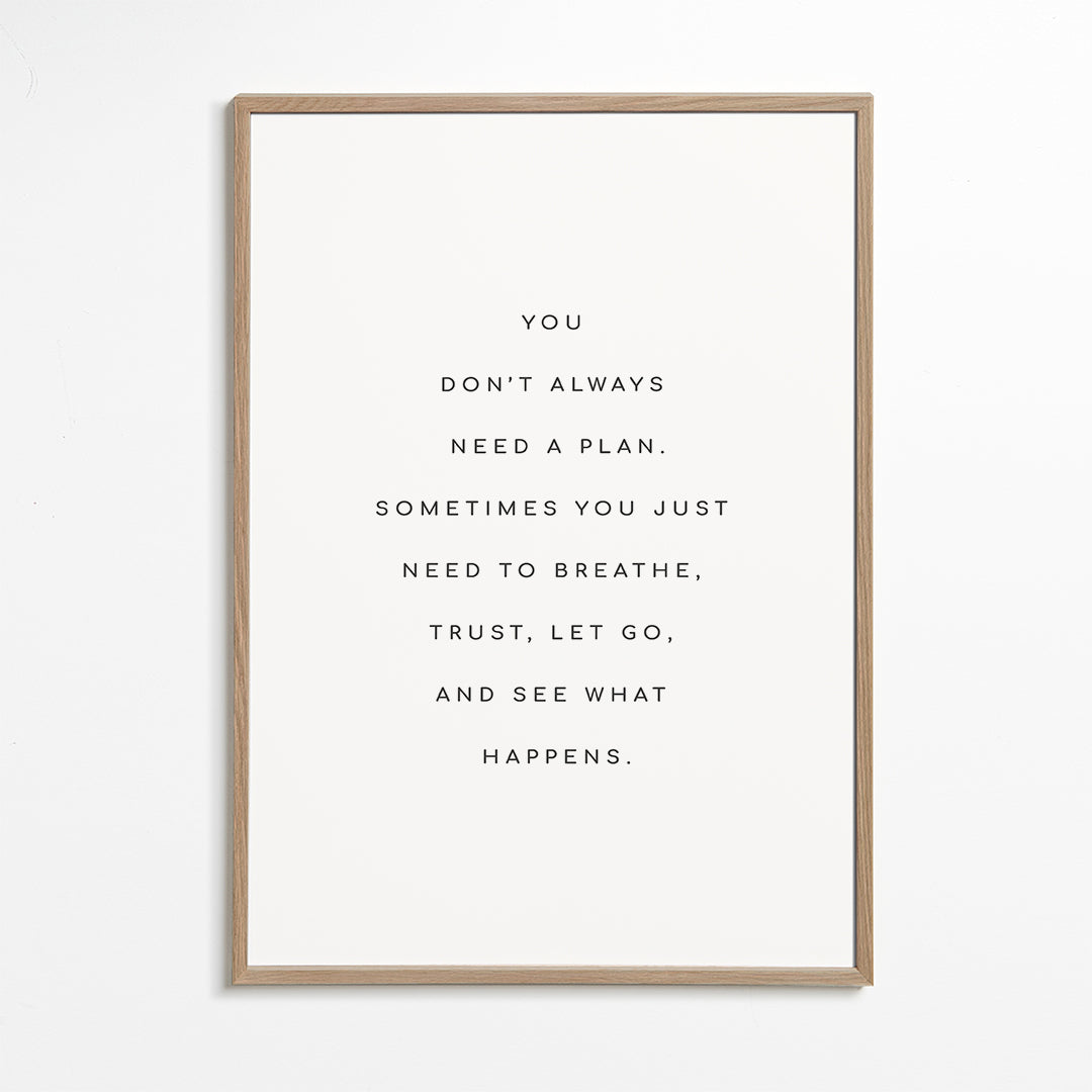 Minimalistisk plakat med typografisk citat
