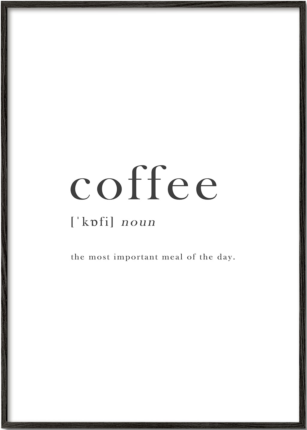 Køkkenkunst minimalistisk typografi 'coffee'