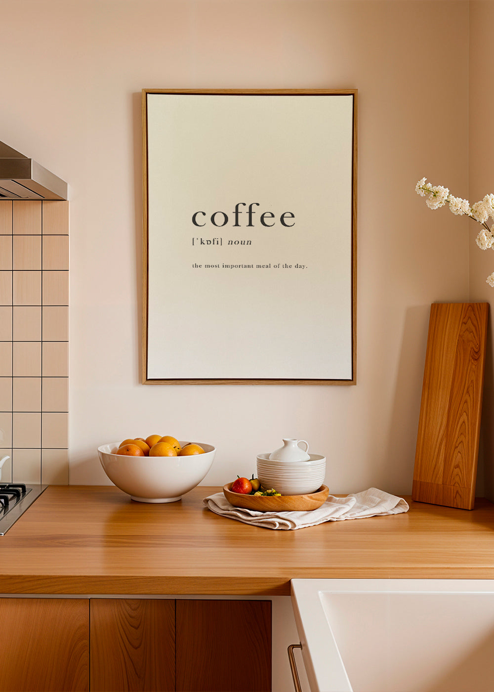 Køkkenkunst minimalistisk typografi 'coffee'