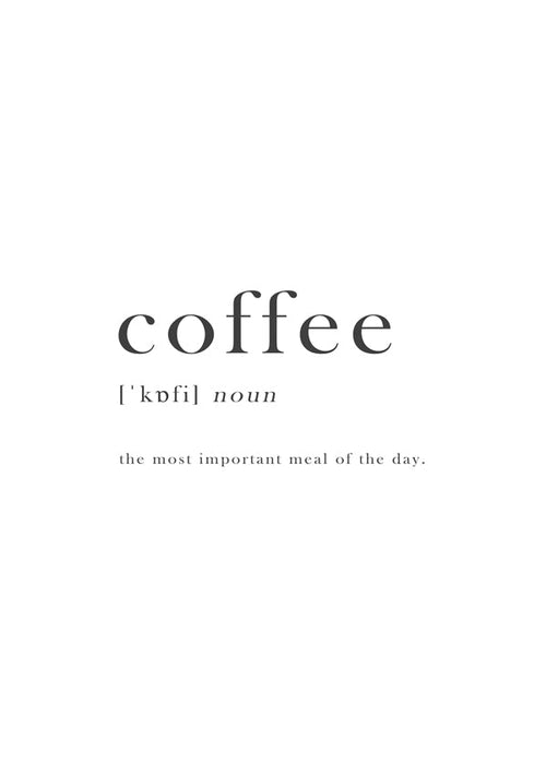 Køkkenkunst minimalistisk typografi 'coffee'
