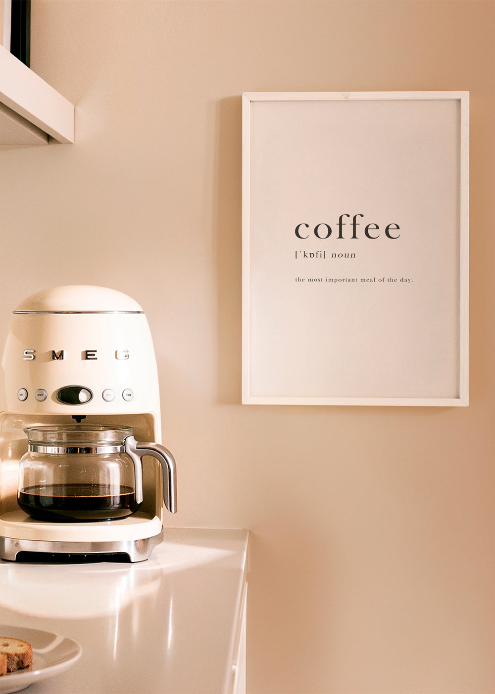 Køkkenkunst minimalistisk typografi 'coffee'
