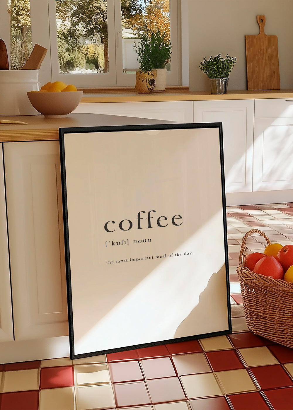 Køkkenkunst minimalistisk typografi 'coffee'