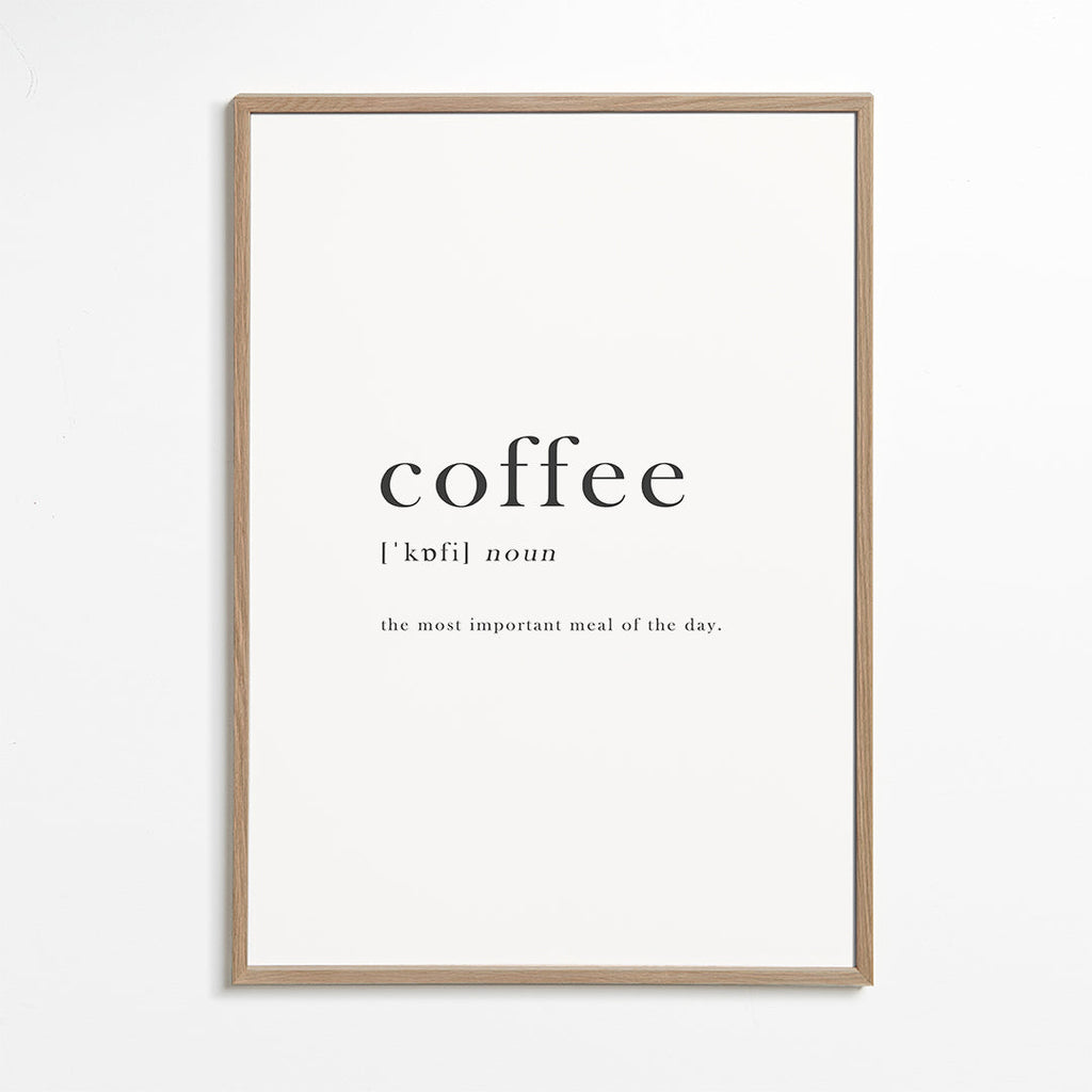 Køkkenkunst minimalistisk typografi 'coffee'