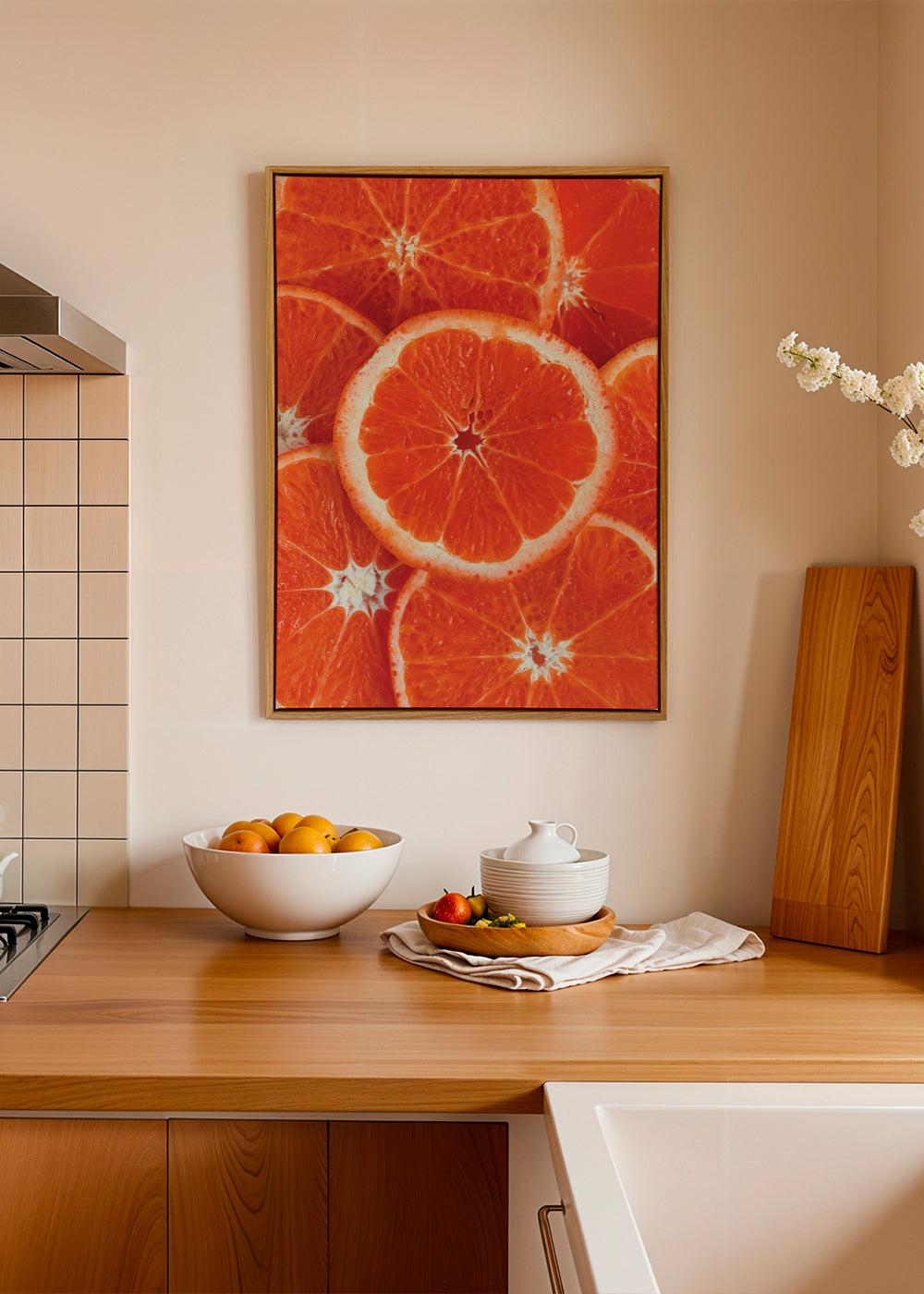 Køkkenkunst med appelsinskiver