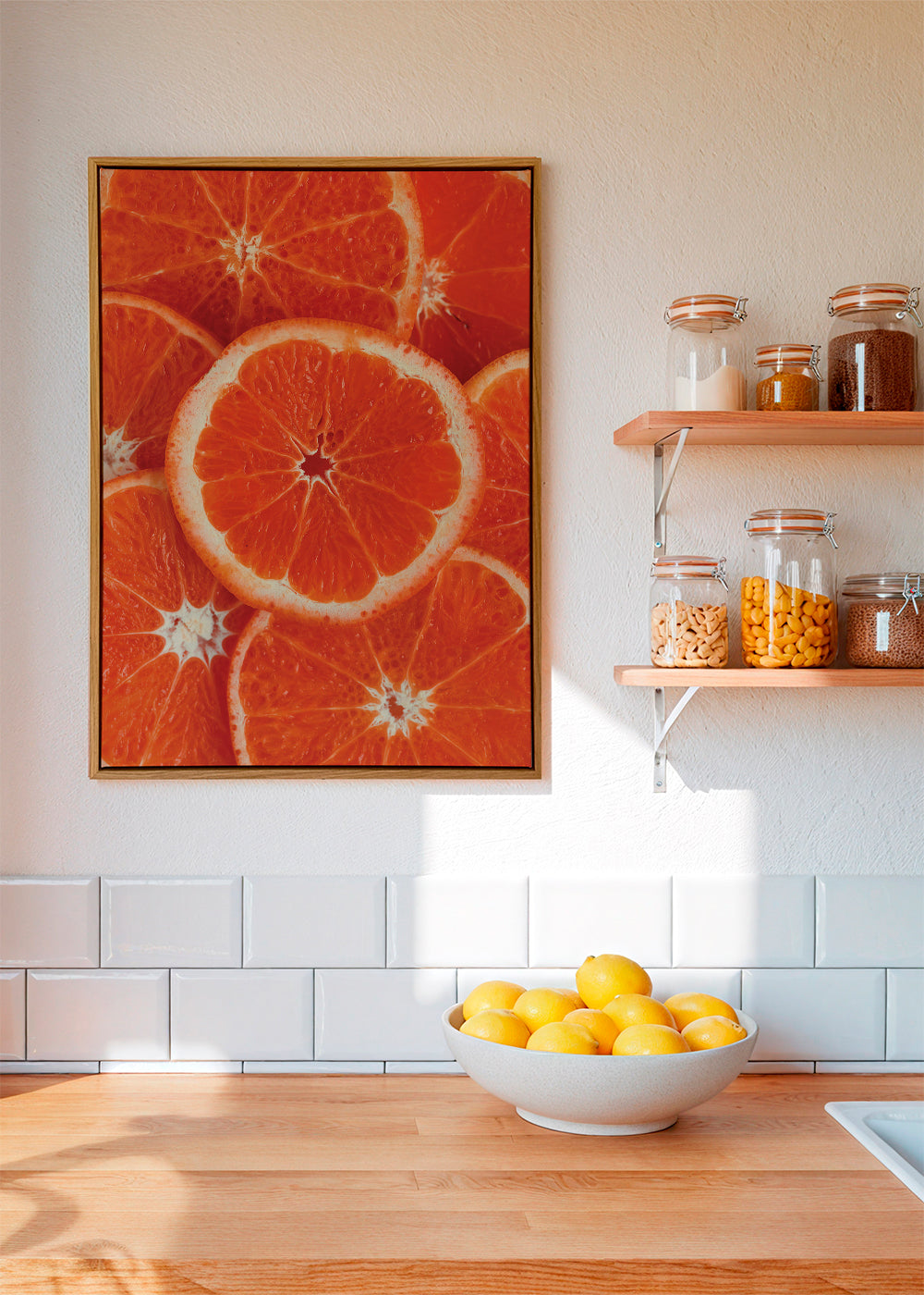 Køkkenkunst med appelsinskiver