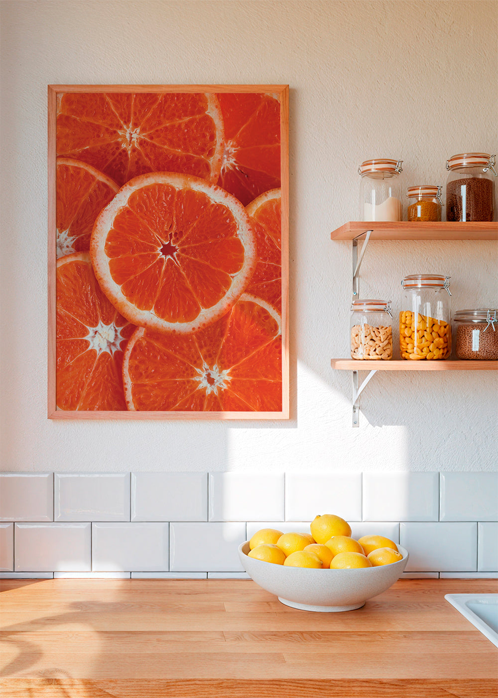 Køkkenkunst med appelsinskiver