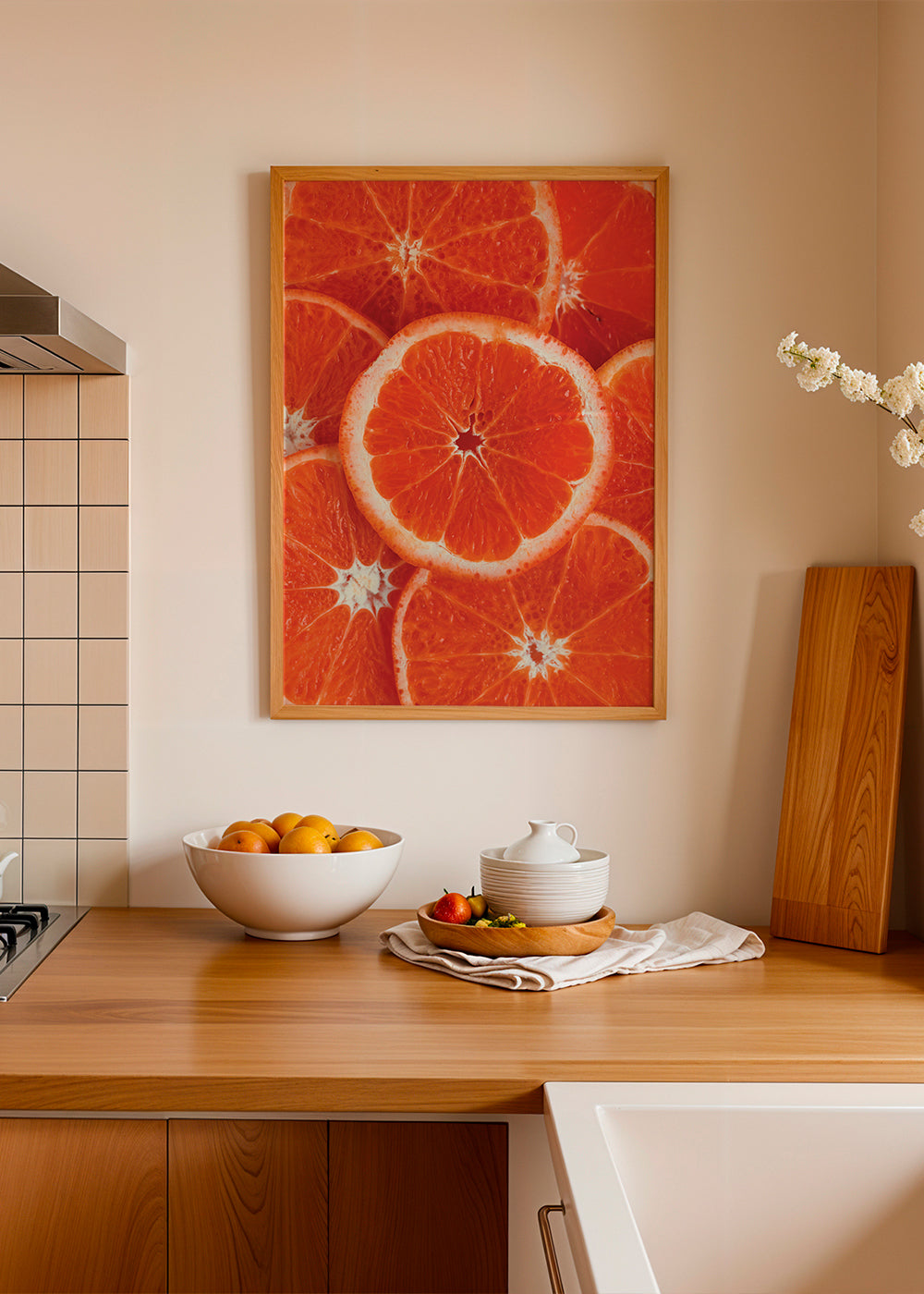 Køkkenkunst med appelsinskiver