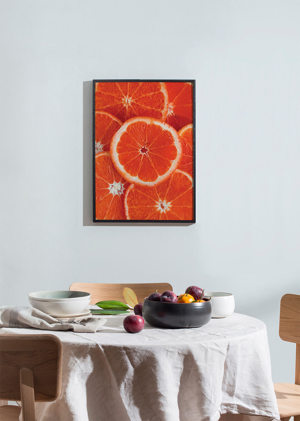Køkkenkunst med appelsinskiver
