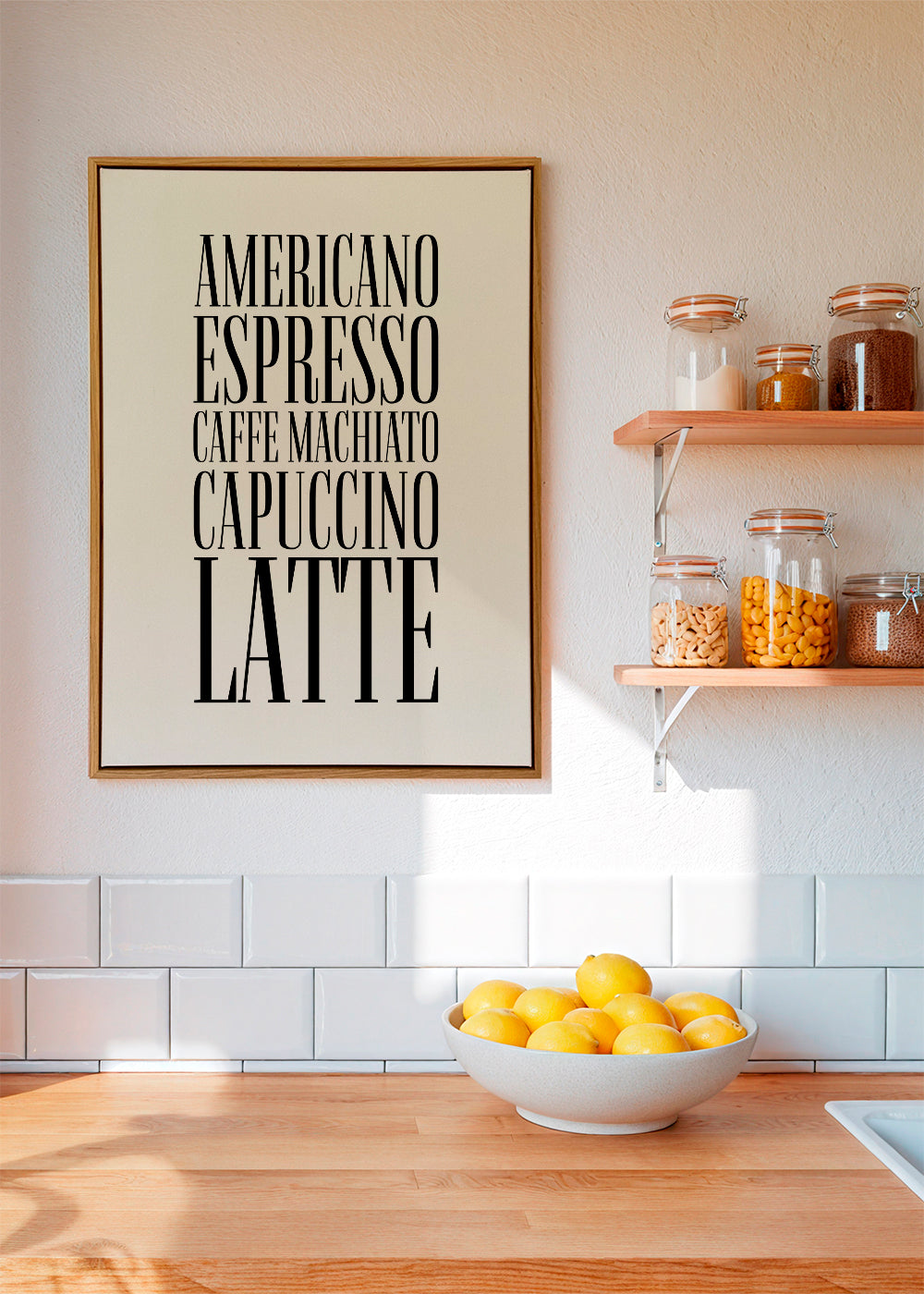 Køkkenkunst Kaffetyper plakat