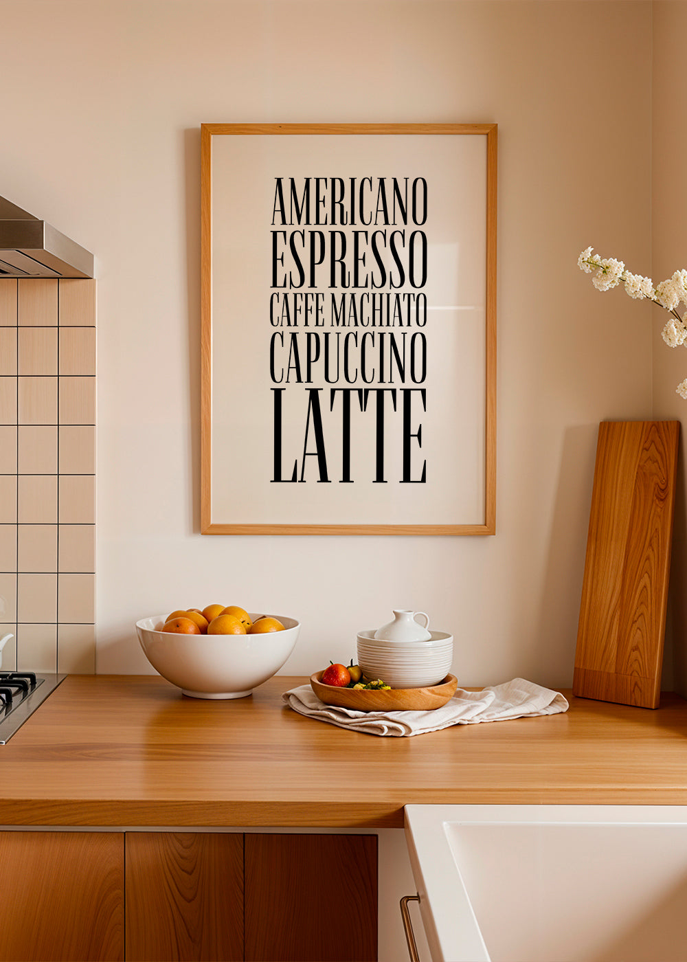 Køkkenkunst Kaffetyper plakat