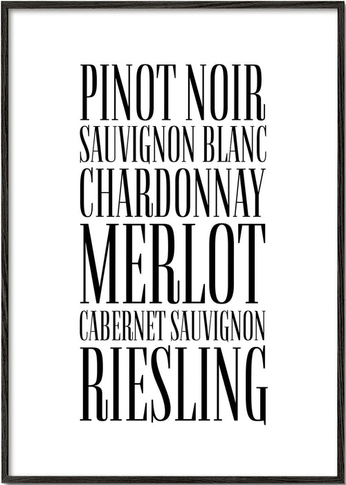 Køkkenkunst: typografi-vin plakat