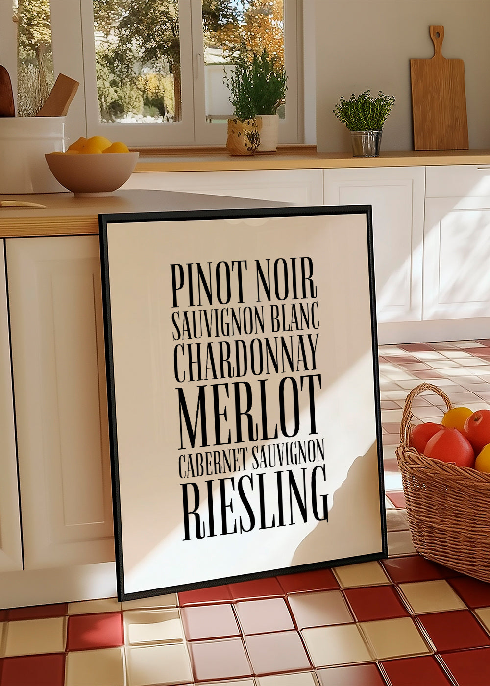 Køkkenkunst: typografi-vin plakat