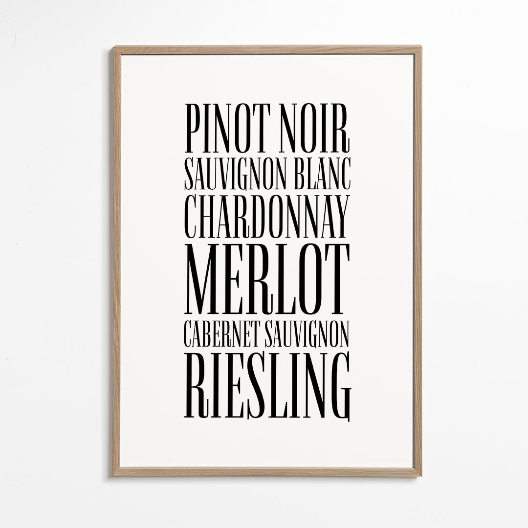 Køkkenkunst: typografi-vin plakat