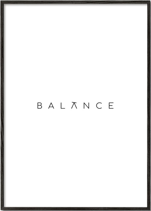 Minimalistisk plakat Balance typografi