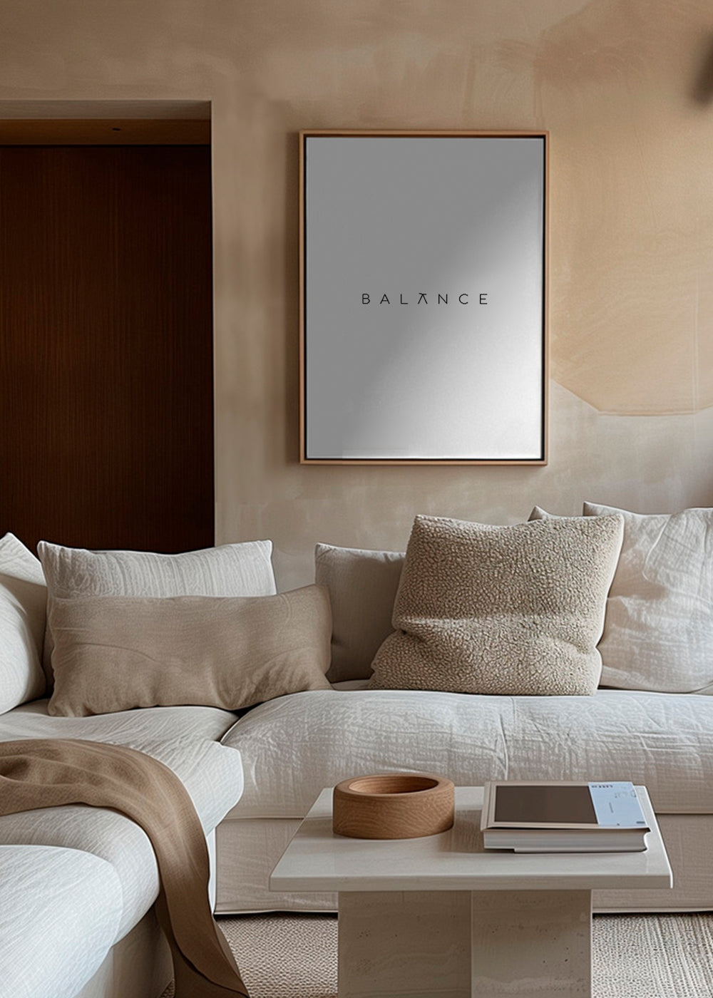 Minimalistisk plakat Balance typografi