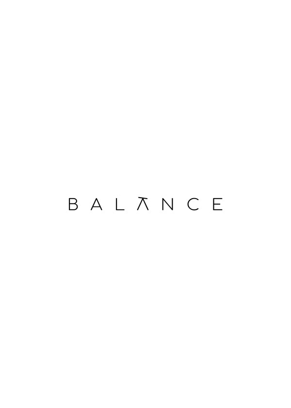 Minimalistisk plakat Balance typografi