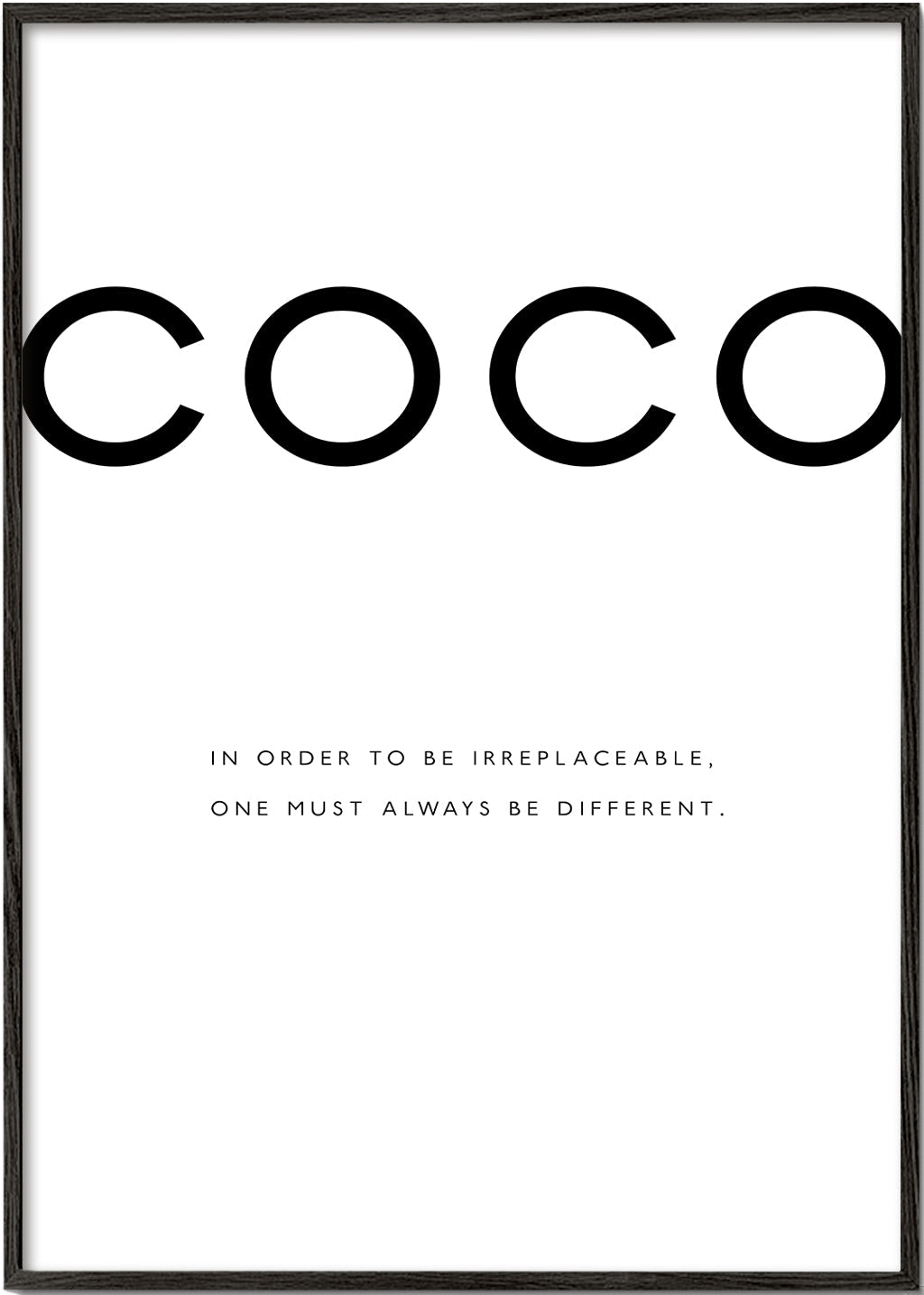 Sort-hvid plakat med COCO-citat
