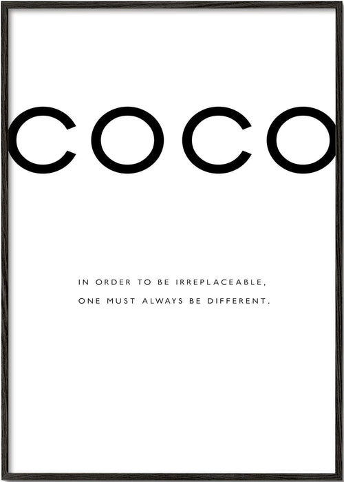 Sort-hvid plakat med COCO-citat