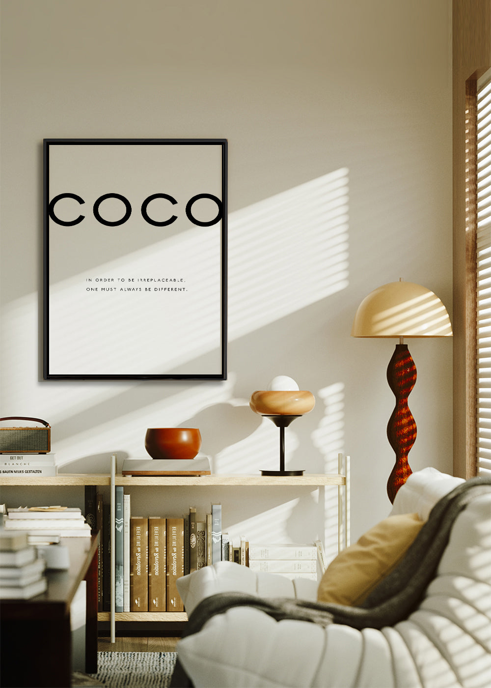 Sort-hvid plakat med COCO-citat