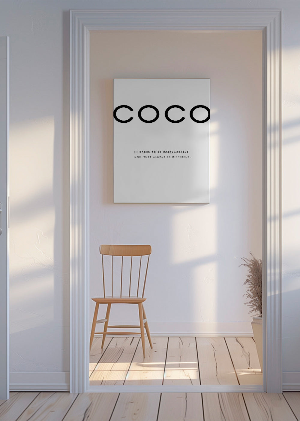 Sort-hvid plakat med COCO-citat