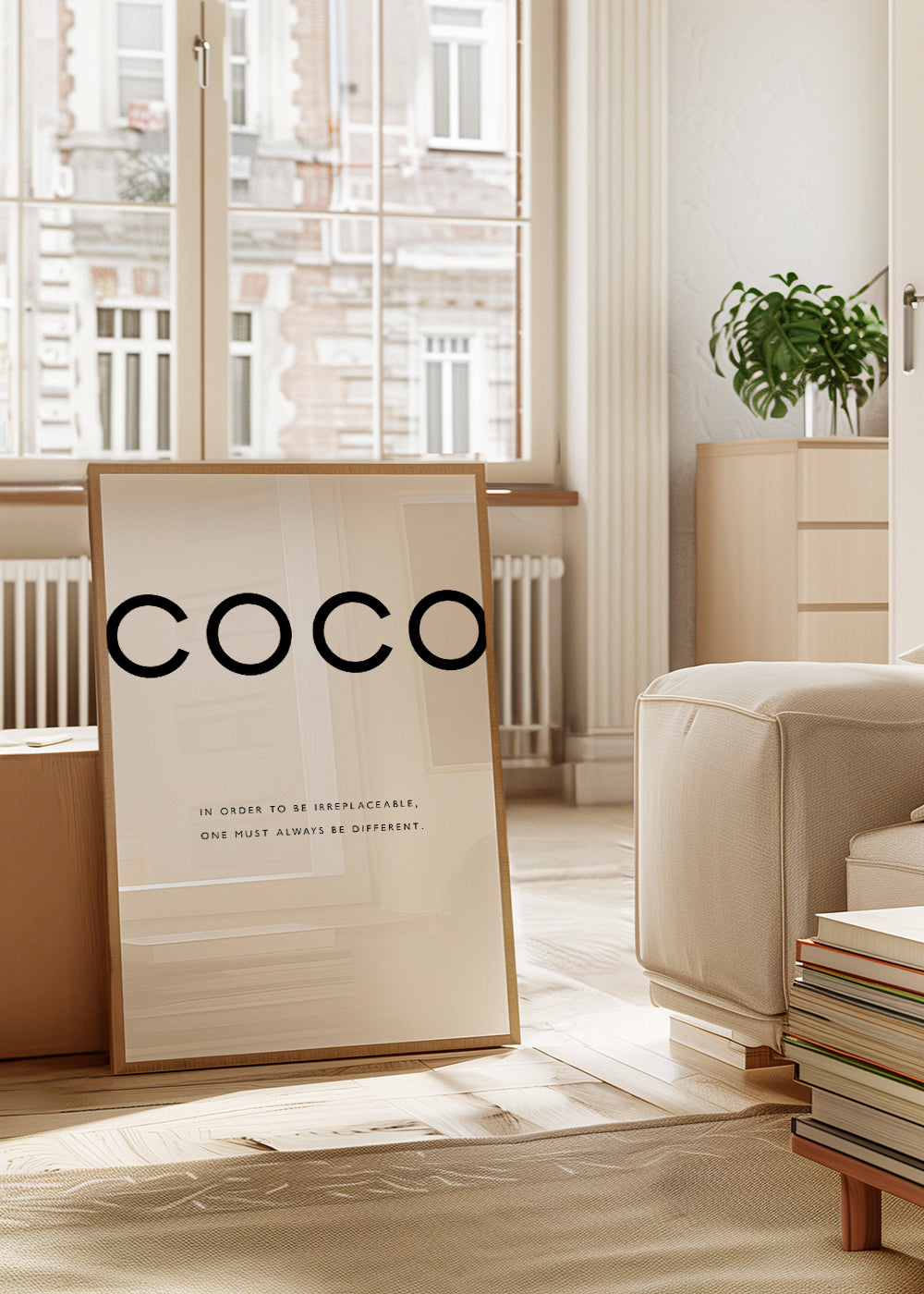 Sort-hvid plakat med COCO-citat