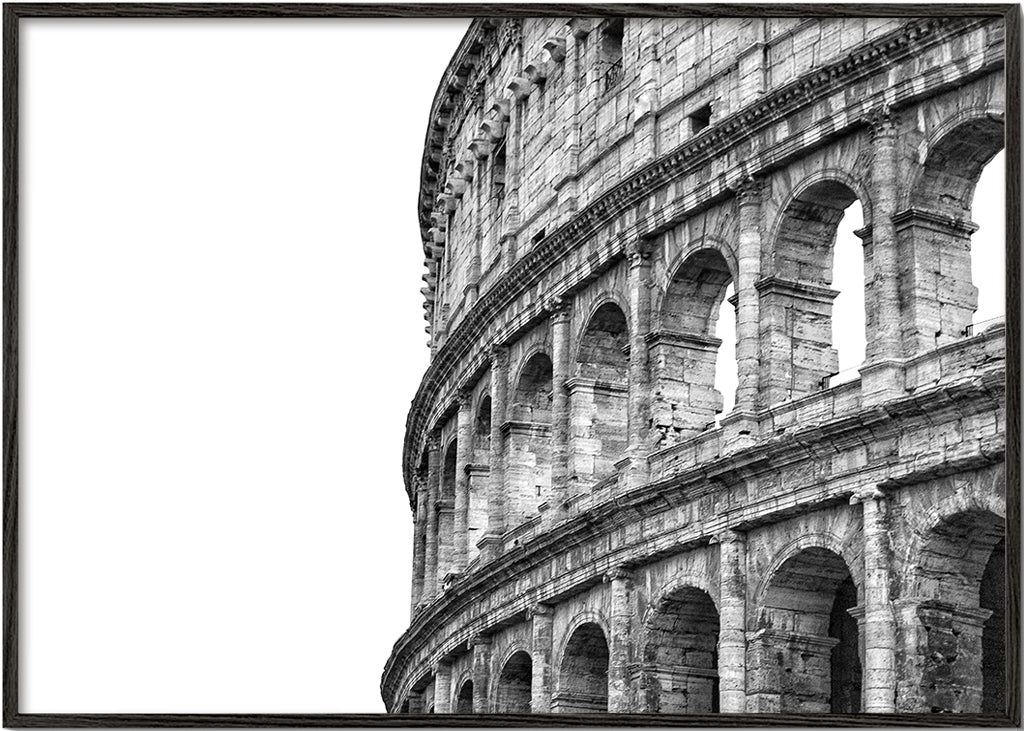 Rejseplakat Colosseum sort-hvid