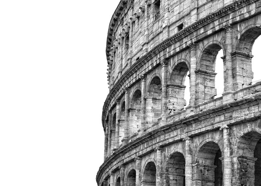 Rejseplakat Colosseum sort-hvid