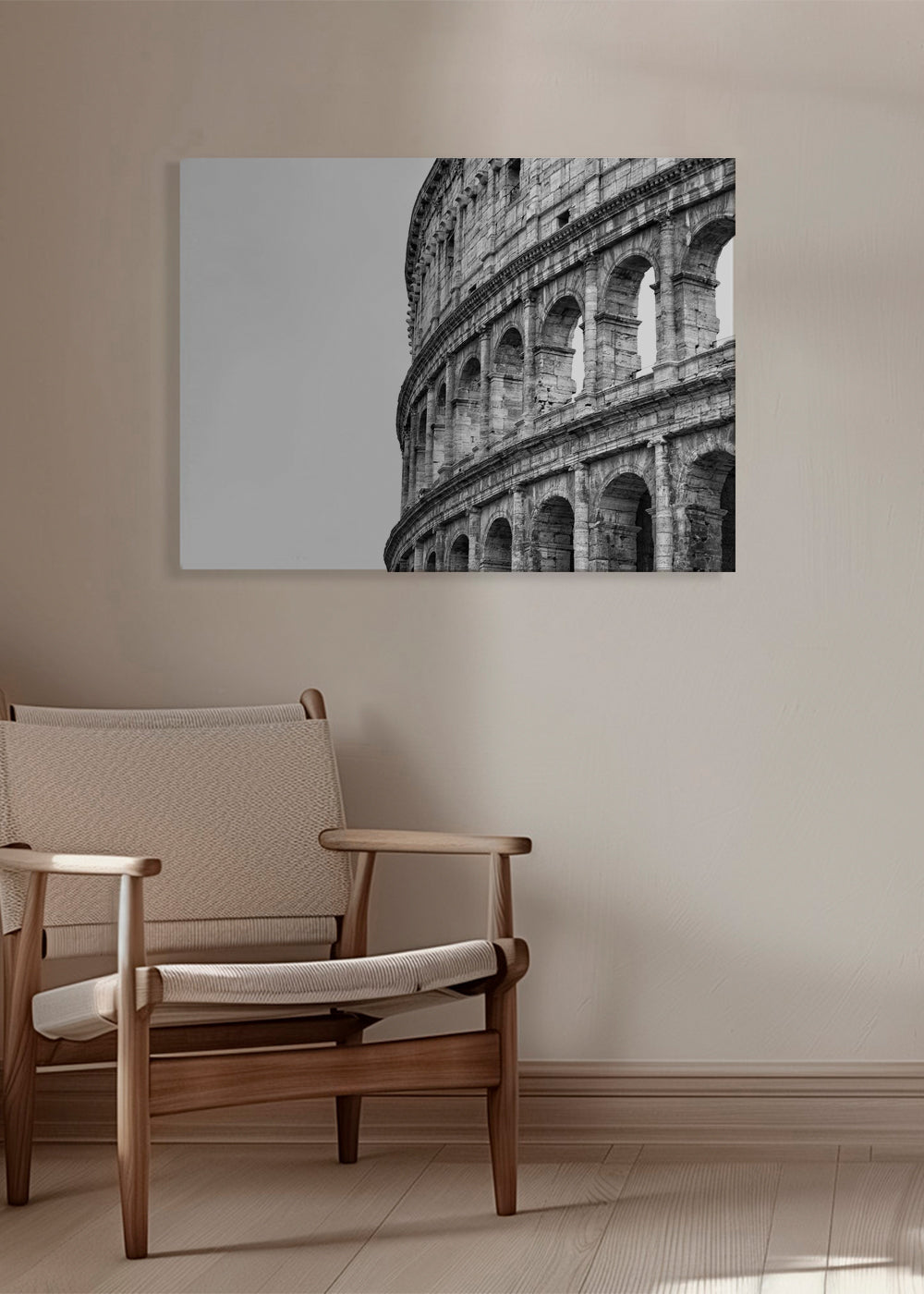 Rejseplakat Colosseum sort-hvid
