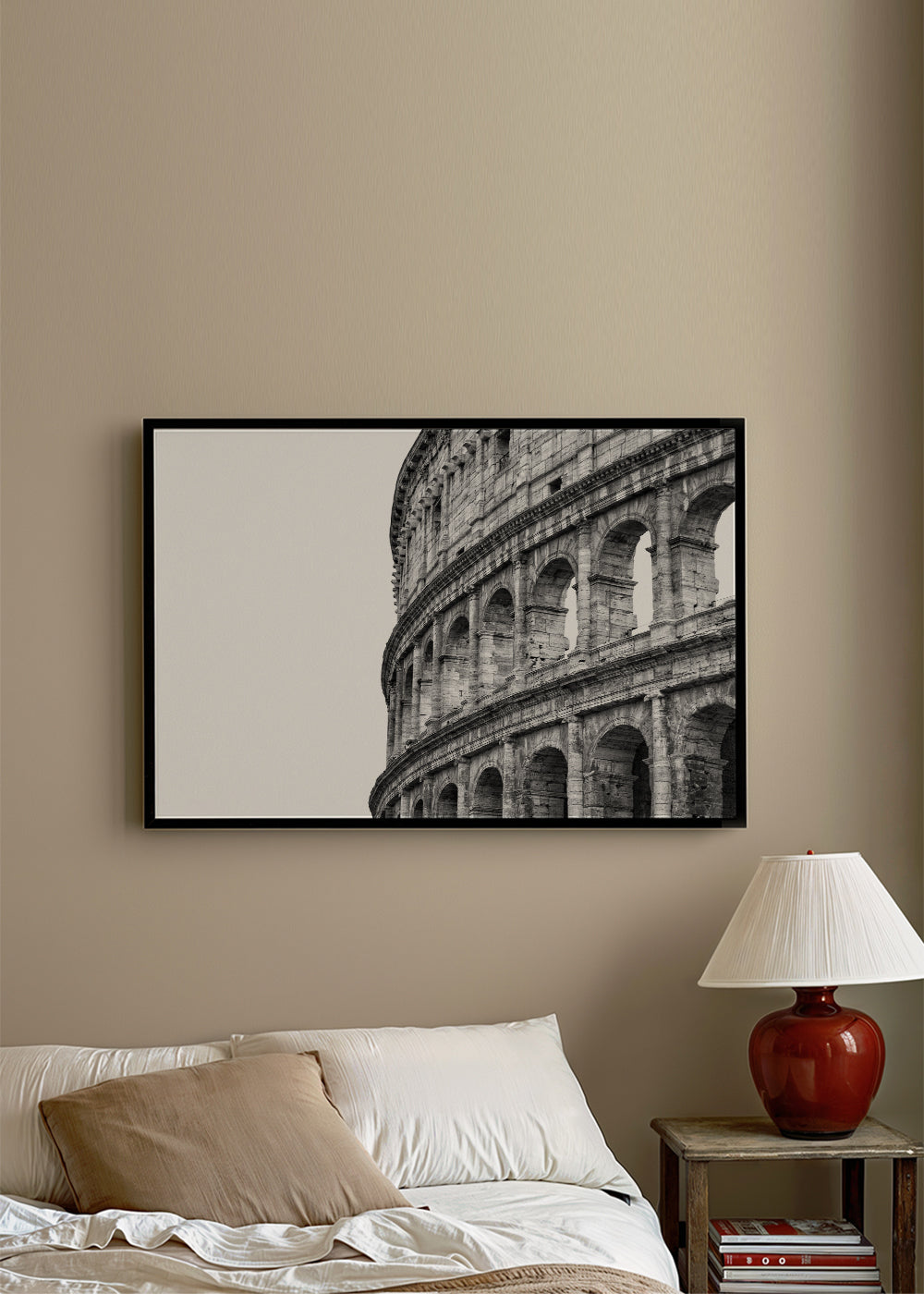 Rejseplakat Colosseum sort-hvid