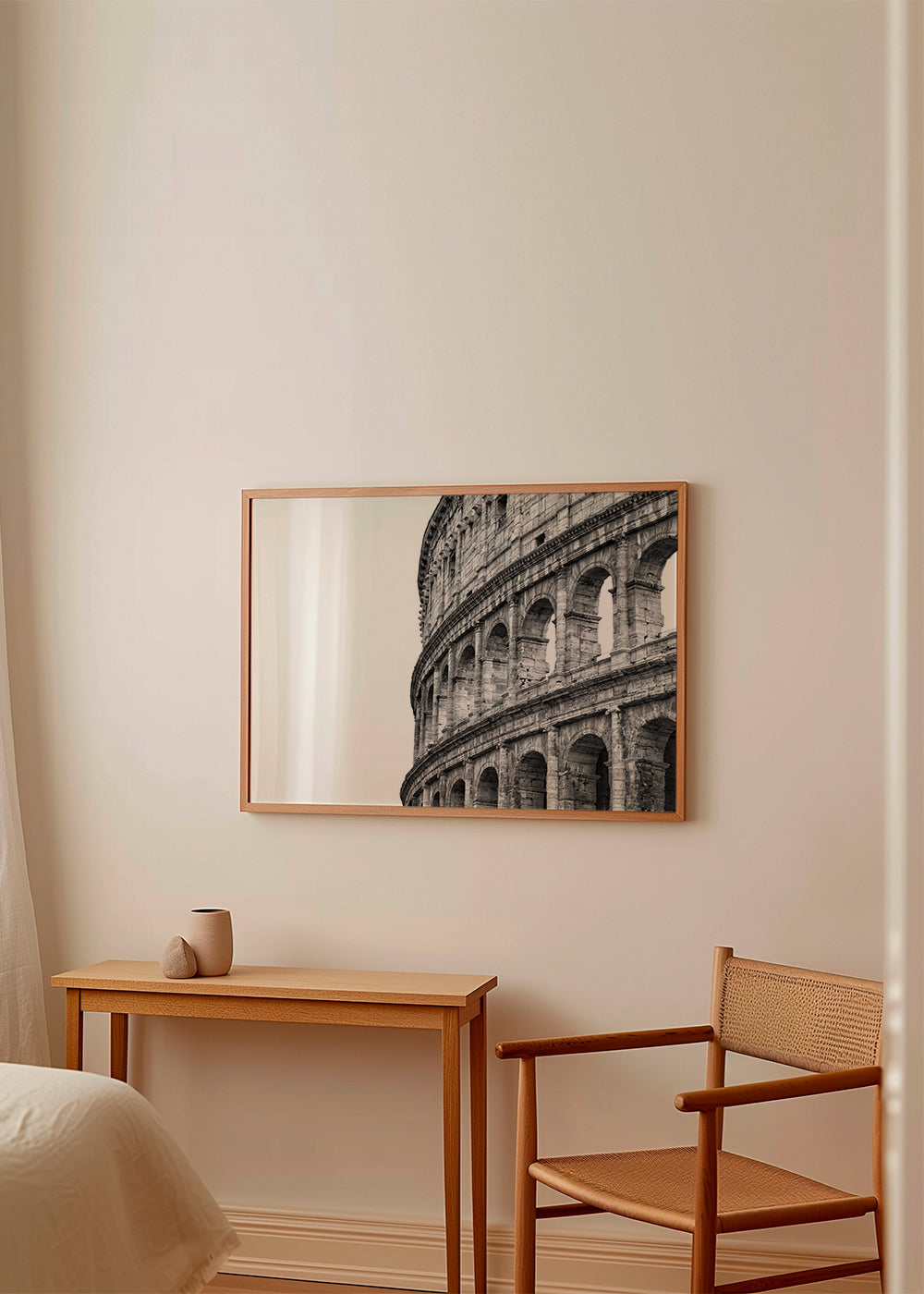 Rejseplakat Colosseum sort-hvid