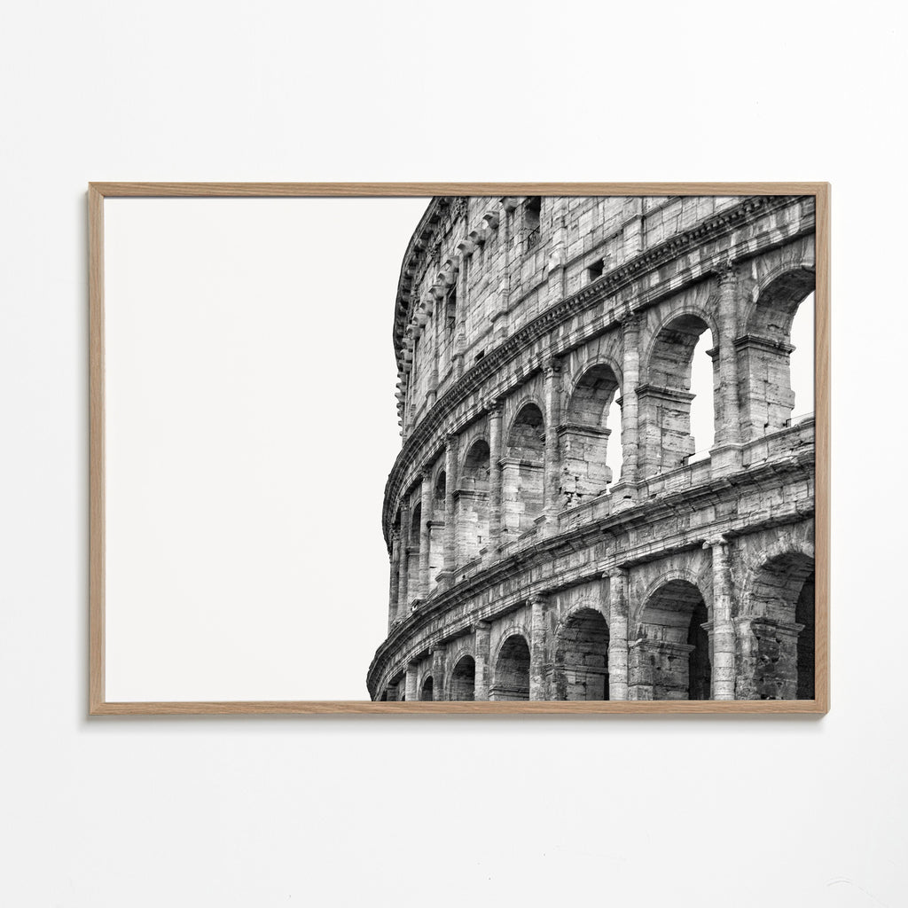 Rejseplakat Colosseum sort-hvid