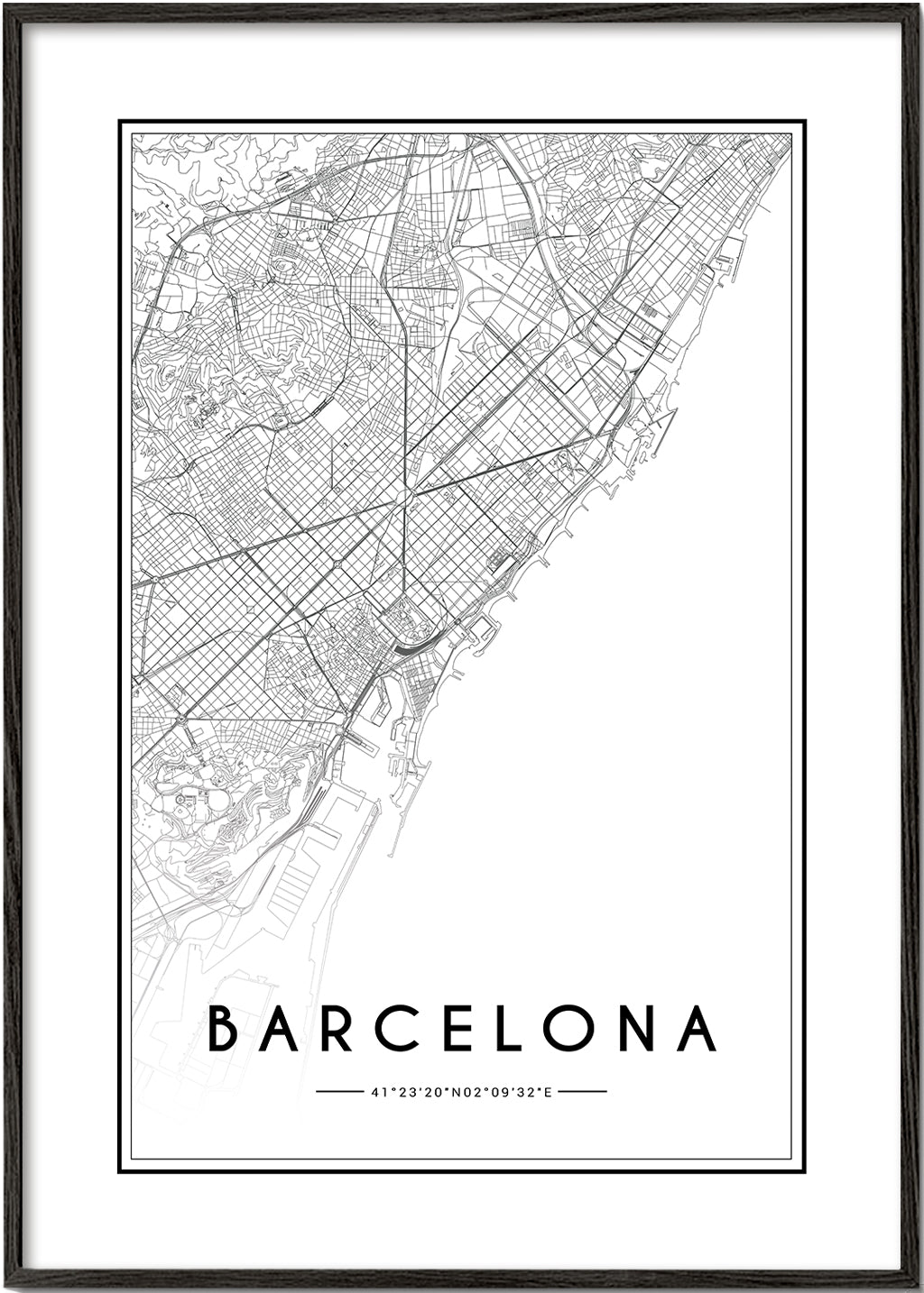 Byplakat Barcelona kort grafisk