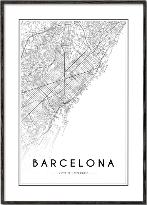 Byplakat Barcelona kort grafisk