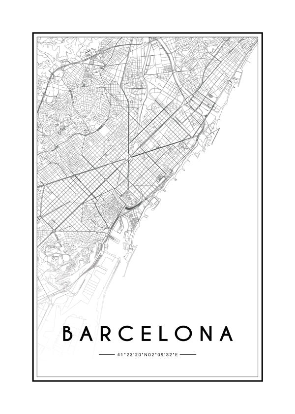 Byplakat Barcelona kort grafisk